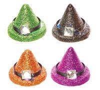 Baker Ross FX600 Decoraciones de Sombreros de Bruja con Purpurina - Pack de 10, Decoraciones de Halloween para manualidades