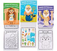 Baker Ross FX613 Libros de actividades con pegatinas de mitología griega - Pack de 8, Libro de pegatinas para fiestas infantiles