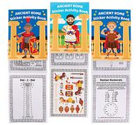 Baker Ross FX614 Libros de actividades con pegatinas de la Antigua Roma - Pack de 8, Libro de pegatinas para fiestas infantiles