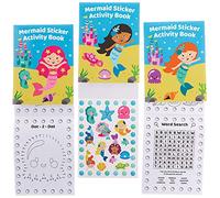 Baker Ross FX746 Libros de actividades con pegatinas de sirena - Pack de 8, Libro de Pegatinas para Fiestas Infantiles