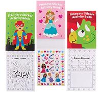 Baker Ross FX833 Libros de actividades con pegatinas - Pack de 8, Libro de Pegatinas para Fiestas Infantiles