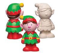 Baker Ross Huchas de Cerámica en Forma de Duende de Navidad (Pack de 2) Para Manualidades y Decoraciones Navideñas Infantiles