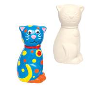 Baker Ross Huchas de Cerámica en Forma de Gato (Paquete de 2) Para que los Niños Pinten, Decoren y Exhiban