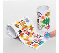 Baker Ross Pegatinas de Navidad - Paquete de 600, Pegatinas para Niños, Multicolour, Vinilo, Animado, Ideal para Proyectas de Arte y Manualidades para Niños, Ideal para Hacer Tarjetas y Scrapbooking