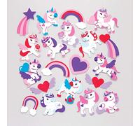 Baker Ross- Pegatinas de Unicornios amorosos de Espuma (Pack de 120) para Decorar Manualidades Infantiles para el Día de la Madre y San Valentín