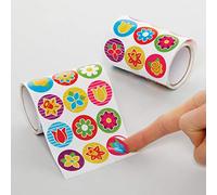 Baker Ross Rollos de Pegatinas de Flores - Paquete de 600, Pegatinas para Niños (AX869)