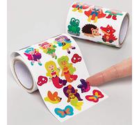Baker Ross Rollos de Pegatinas Paquete de Ahorro AX127 (paquete de 900) para proyectos de arte y manualidades para niños, surtidos