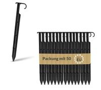 BAKOKI Set de 50 anclajes para suelo con soporte de manguera de 16-20mm - Sistema de riego por goteo con soporte de tubo, anclajes de tierra, micro-goteo, fijación de manguera para sistema de riego