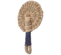 Balacoo Abanico Portátil Redondo de Rafia Vietnamita Diseño Ergonómico, Estilo Bohemio Vintage Adecuado para Patios y Paseos en Verano