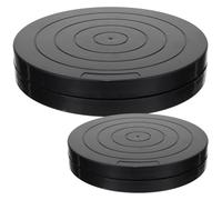 Balacoo Base Giratoria de Plástico Negro para Torno de Alfarero y Modelado de Arcilla, Plato Giratorio 360 Grados, Pack de 2 Unidades para Clases de Cerámica y Arte
