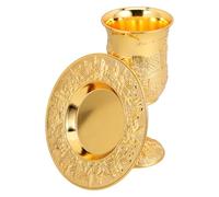 Balacoo Copa de Vino de Metal Platillo para Kidush en Pascua y Shabat Ambiente Histórico y Uso Ceremonial
