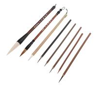 Balacoo Juego de Pinceles de Caligrafía China 8 Piezas para Escribir y Pintar Tinta, Pinceles Profesionales para Dibujo, Acuarela Japonesa y Pintura Tradicional, Uso en Hogar y Escuela