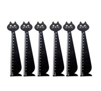 Balacoo Set de 6 Reglas de Madera Figura de Gato Estudiantes, Útiles Escolares Duraderas y Diseño Kawaii para Escuela y Oficina