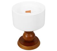 Balacoo Vela Aromática de Cera de Soja Base de Cerámica y Madera para Decoración de Escritorio y Aroma Suave Adecuado para Fiestas y Bodas
