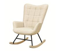 Balancín tv 67,5x65x95 cm - diseño ergonómico, respaldo alto, sillón relax y lectura - beige