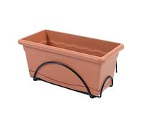 Balconera plato integrado 40x24cm + soporte terracota