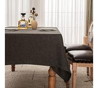 BALCONY & FALCON Mantel Rectangular Impermeable Mantel Antimanchas de Hilos Finos con Dobladillos Anchos para Interior Exterior Jardín Restaurante y Decoración, Gris Oscuro, 145 x 300 cm