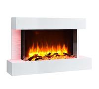 BALDERIA Aidan Chimenea Eléctrica de Pared Blanca | con Calefactor bajo Consumo