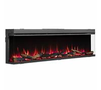BALDERIA Athena 72 - Chimenea eléctrica empotrable panorámica | Llama LED y Troncos Decorativos, Calefactor, radiador eléctrico, salón Moderno