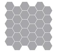 Baldosa Hexagonal 50 piezas Gris 30 x 30 cm Poliuretano y PET | Acabado brillante, colocación para pelar y pegar, bordes superpuestos, corte con cortador, paño húmedo, uso interior