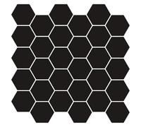 Baldosa Hexagonal 50 piezas Negro 30 x 30 cm Poliuretano y PET | Acabado brillante, superficie lisa, colocación para pelar y pegar, cortable con cortador, cocina, cuarto de baño