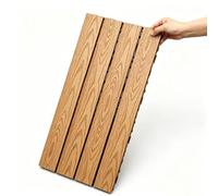 Baldosas de composite para exteriores, baldosas entrelazadas para terrazas | Sistema de encaje a presión, fácil instalación, diseño ignífugo, suelo drenante recortable(B,20pcs)