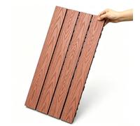 Baldosas de composite para exteriores, baldosas entrelazadas para terrazas | Sistema de encaje a presión, fácil instalación, diseño ignífugo, suelo drenante recortable(A,10pcs)