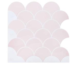 Baldosas de pescado 50 piezas rosa claro 30 x 30 cm | Poliuretano y PET, bordes superpuestos, adhesivo potente, cortable con cortador, interior no abrasivo