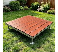Baldosas De Terraza Modulares Interconectables, Plataforma WPC De Madera | Compuesta Prefabricada, Kit De Cubierta Flotante Con Soportes Regulables Para Jardín(Rosso)