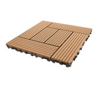 Baldosas Exterior de Plástico Entrelazadas Tarima Exterior Café | Suelo Composite Exterior, Baldosas Entrelazadas para Exteriores, Balcón y Patio, Resistente al Clima