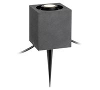 Baliza LED Cubo (Negro, Altura: 10,3 cm, Blanco cálido)