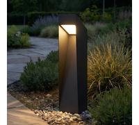 Baliza LED Lucande Louran, 55 cm, negra, luz hacia arriba y hacia abajo