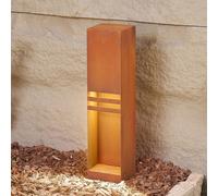 Baliza LED Lucande Oxido, color óxido, altura 50 cm, IP44
