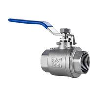 Ball Valve 1 Uds. Válvula de bola de puerto completo SS304 2P de acero inoxidable BSP hembra 1/4 3/8 3/4 1 pulgada válvulas de rosca con mango de vinilo interruptor de agua DN8-50(3/8 Inch)