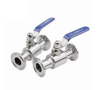 ball Valve Válvula de bola sanitaria de acero inoxidable, 1 Uds., 3/4 ", 1", 1-1/2 ", 2", triple abrazadera, 50,5mm/64mm, tipo virola for productos diarios caseros(19mm x Ferrule 34)
