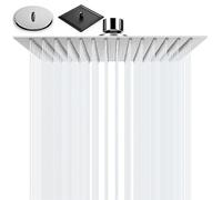 BalladHome Cabezal de Ducha Lluvia 12 Pulgadas Alcachofa de la Ducha lcachofa lluvia Cuadrado Ultra-Delgado Rociador Ducha de Acero Inoxidable 304 (30x30cm, Plata)-F