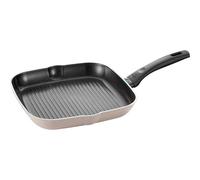 BALLARINI Ledro - Sartén parrilla de aluminio para inducción (28 cm, revestimiento antiadherente de cerámica, Thermopoint), color beige