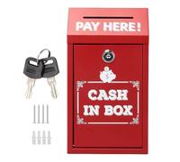 Ballot Box, colección Box, 5,71 x 2,95 x 10,24 pulgadas en efectivo donación bloqueable Secure Key Slot Design Tamper Resistant Structure, Metal Organizer for Fundraising, Business and Office