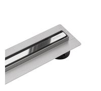 BALNEO Canal de Ducha, Canal de Desagüe 60cm Cromado Desagüe de Suelo Espejo Acero Inoxidable Panel Estrecho de Acero Inoxidable 14mm, Completo, Bajo 57mm, Desagüe de Ducha Proline Delgado y Bajo