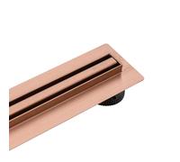 BALNEO Canal de Ducha, Canal de Desagüe 80cm Desagüe de Suelo Acero Inoxidable Cobre Panel Estrecho de Acero Inoxidable 14mm, Juego Completo, Bajo 57mm, Desagüe de Ducha Proline Delgado y Bajo