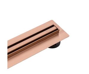 BALNEO Canal de Ducha, Canal de Drenaje de 60cm, desagüe de Suelo de Acero Inoxidable, Panel Estrecho de Acero Inoxidable de Cobre, 14mm, Completo, bajo 57mm, desagüe de Ducha Delgado y bajo Proline