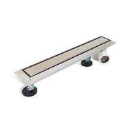 BALNEO Desagüe para Ducha, Canal de Drenaje de 100cm de Acero Inoxidable, con sifón Lateral, Juego Completo, Desagüe para Ducha por Ambos Lados con Panel o Placa Inferior, Desagüe Lateral 2 en 1