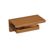 Balneo Portarrollos Papel Higiénico Sin Taladro - Soporte de Acero Inoxidable con Estante - 18,6x11,5 cm - Color Cobre - Diseño Estable - Ideal para Baño y WC