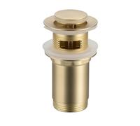 Balneo Tapón de Lavabo Válvula Click-Clack de Latón - Desagüe para Lavabo de 38 mm en Oro Cepillado con Cesta Antiatascos y Rebosadero - Resistente a la Corrosión y Diseño Moderno