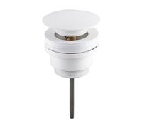 Balneo Válvula de Desagüe Click-Clack para Lavabo - Tapón Universal Blanco Brillante 66 mm - Válvula Pop-Up con Juntas de Silicona - 40mm - Práctico Tapón Universal para Lavabo