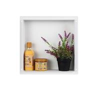 Balneo Wall-Box NO Rim Nicho de Ducha de Pared Nicho de Ducha de Acero Inoxidable 30x30x10cm, Blanco, Impermeable, Nicho para Utensilios de Baño, Wall-Box NO Rim Blanco, Debajo de los Azulejos