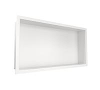 Balneo Wall-Box One Nicho de Ducha de Pared de Acero Inoxidable Blanco, Impermeable, Instalación Flexible, 60x30x7cm, para Utensilios de Baño
