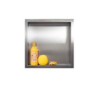 Balneo Wall-Box One Nicho de Ducha de Pared para el baño Nicho de Ducha de Acero Inoxidable 30x30x7cm, Nicho Impermeable para Utensilios de baño, sin Azulejos, instalación Flexible