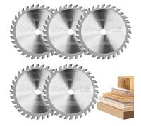 BALUGAEA 5 hojas de sierra circular de 89 mm x 10 mm, 32 dientes, para mini sierra circular de mano, TCT, dientes alternos, para madera dura, madera blanda, MDF y plástico
