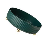 Baluue Bandeja Organizadora Giratoria Redonda para Maquillaje de Plástico Verde Caja de Almacenamiento para Cosméticos Adecuado para Dormitorio y Salón Organizador Práctico y Compacto
